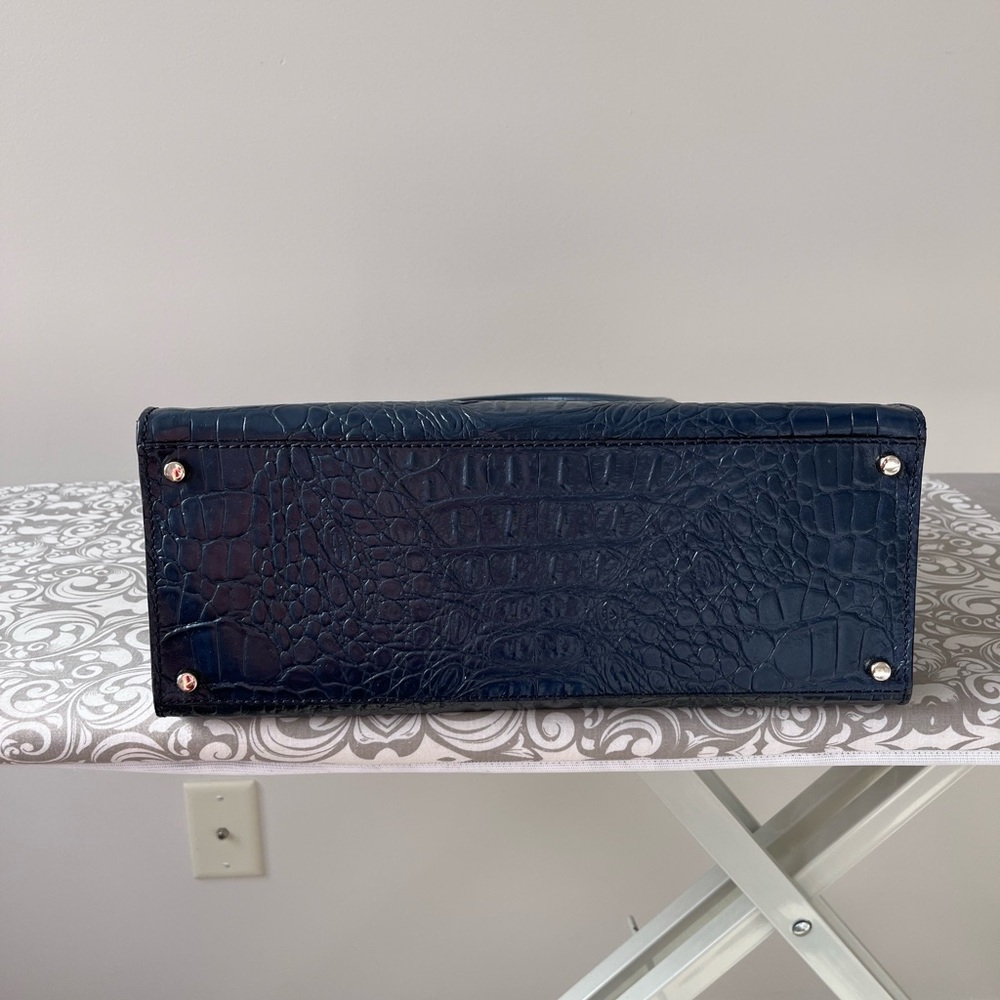 kate spade Navy Crocodile-Embossed Large Structured Shoulder  Bag - Picture 7 of 9